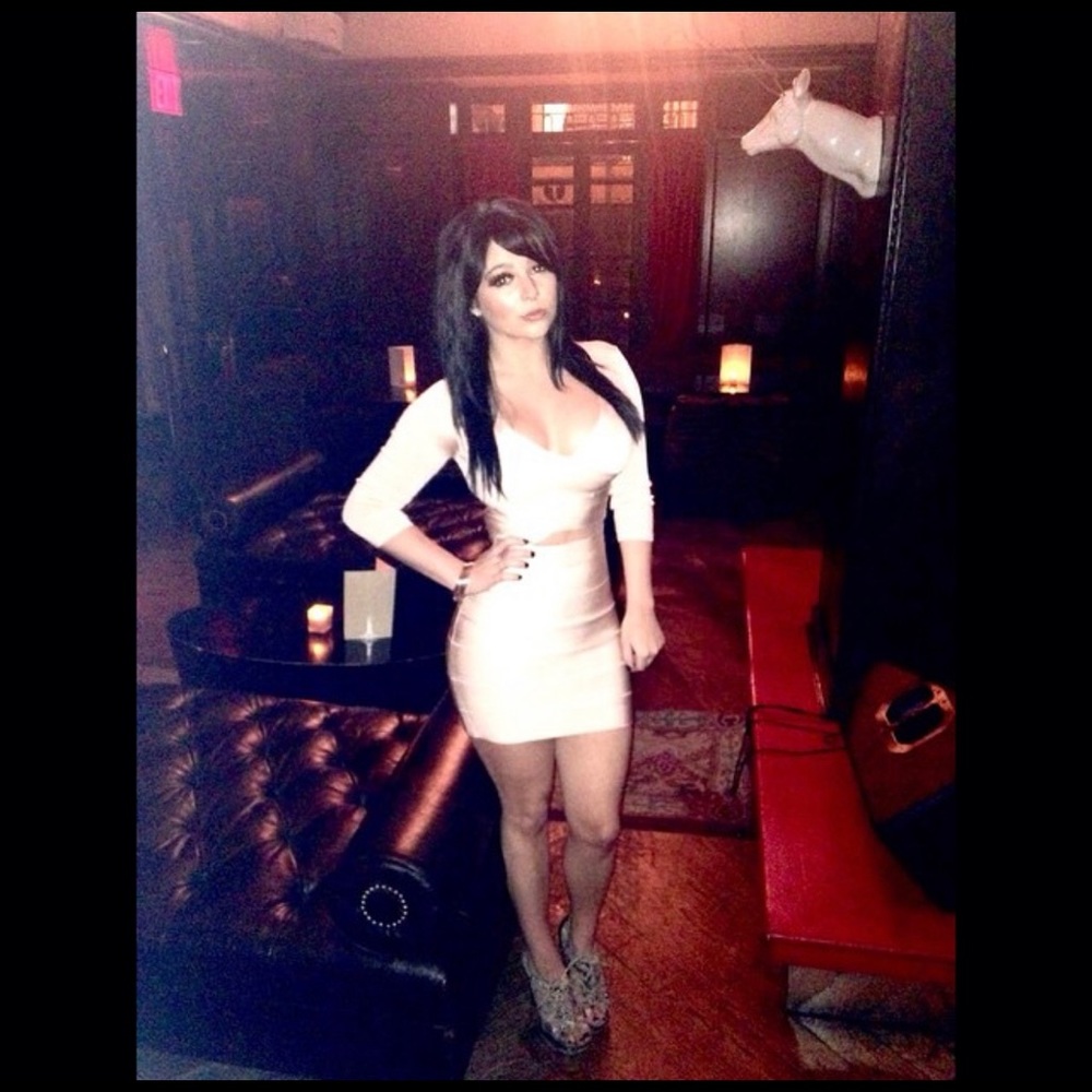 Cream Bandage Mini Skirt